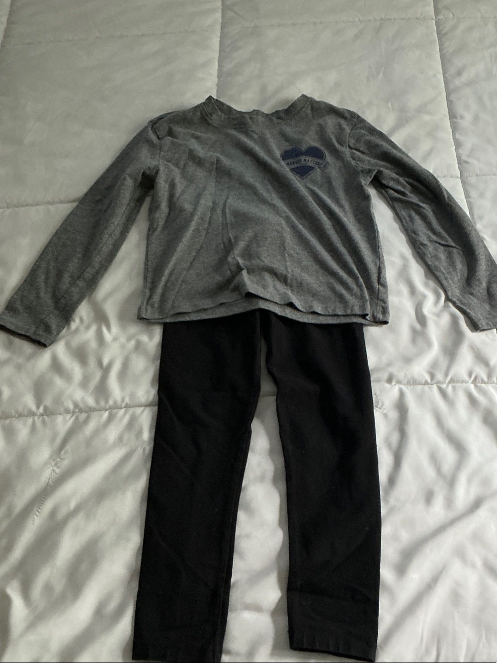 The Children's Place Gray Top and Black Leggings Kids Matching Set